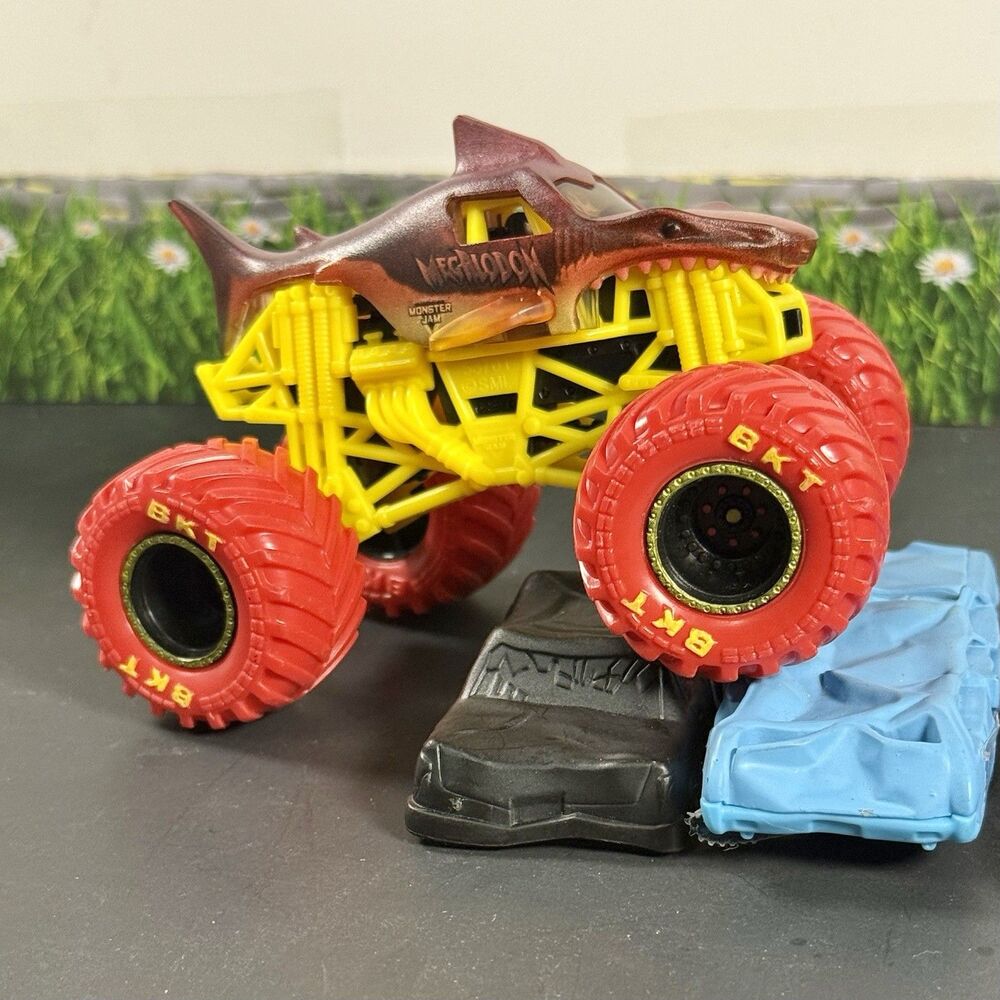 CUSTOM Monster Jam Megalodon Two Tone Red & Yellow  1:64 Monster Truck
